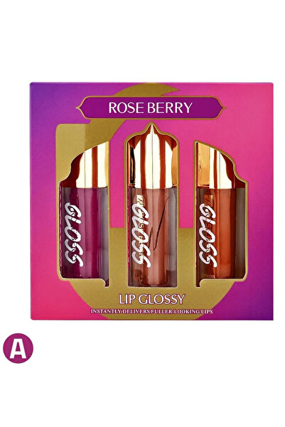 ROSE BERRYY Magic Touch Lip Gloss Set (3 pieces), Rose Berry, Grade A