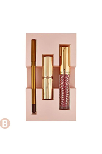 ROSE BERRYY 3-in-1 Complete Lip Kit (Lipliner + Lip Glossy + Matte Lipstick), Rose Berry Shade B