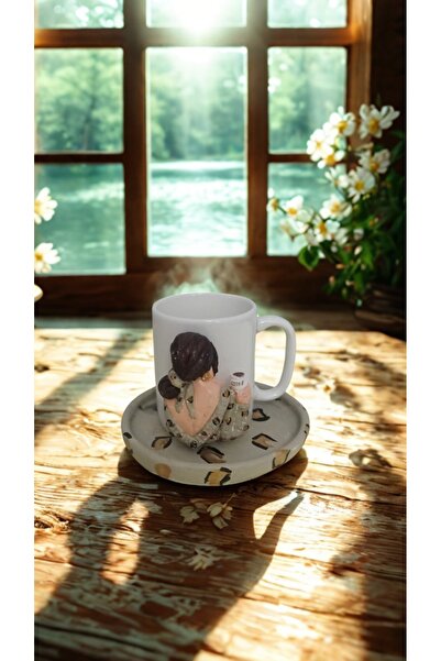 SİRİUS3D Turkish Coffee Cup with Leo Pattern Girl