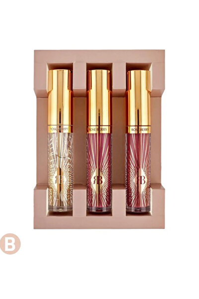 ROSE BERRYY 3-in-1 Lip Kit (Lipliner + Lip Glossy + Matte Lipstick), Rose Berry Shade B