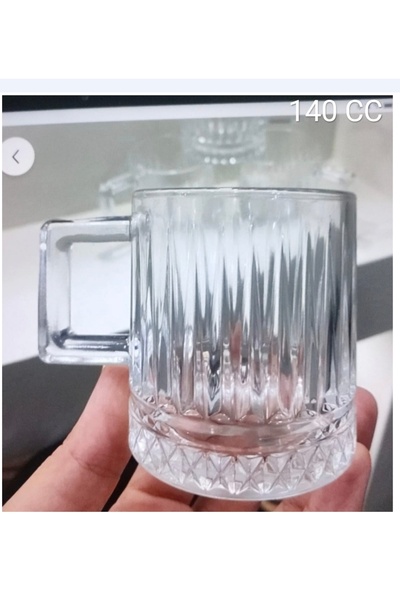 ORTAKÖY CENNETİ 6Pcs Cam Elysia Model Small Mug Cup 140 Cc Volume Multi-Purpo...