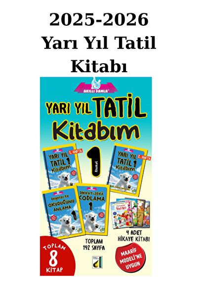 Damla Yayınevi 1. sınıf Yarı Yıl Tatil Kitabı