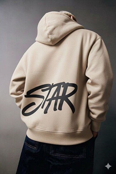 CLASSY.MODA Φούτερ Unisex oversized με κουκούλα της μάρκας Hover Star με τύπωμα