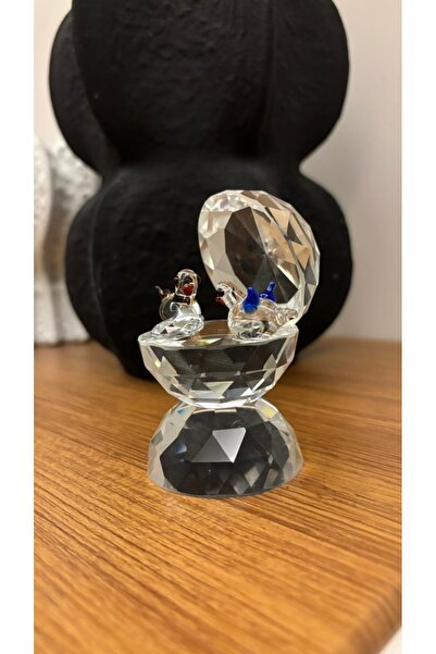 Kiri Dekoratif Kristal Cam Kuş Figürlü Mini İstiridye