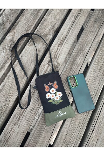 JANJAN Phone Bag with Strap, Wallet with Strap, Canvas Phone Bag, Waist Bag, Wallet with Strap,