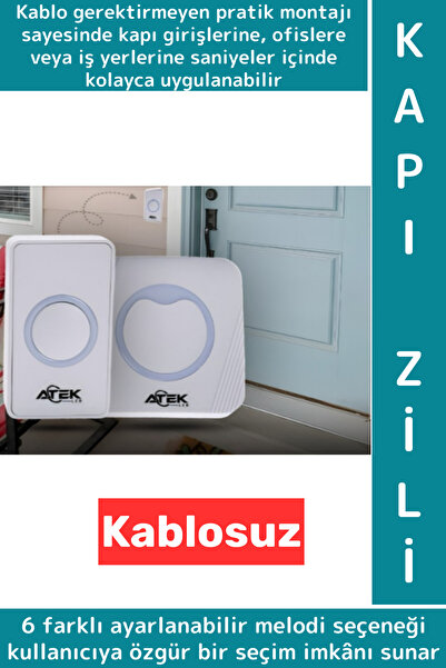 Wintoup Kendinden Yapışkanlı Ev Kapı Girişi Ofis 36 Melodili LED Işıklı Kablo...