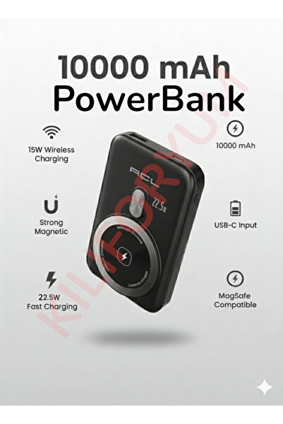 Kılıforyum 10000 mAh 22.5W MagSafe Uyumlu Güçlü Manyetik Kablosuz Powerbank