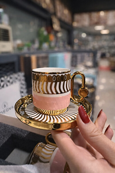 Como Gold Gilded Modern 6-Person Coffee Cup Set