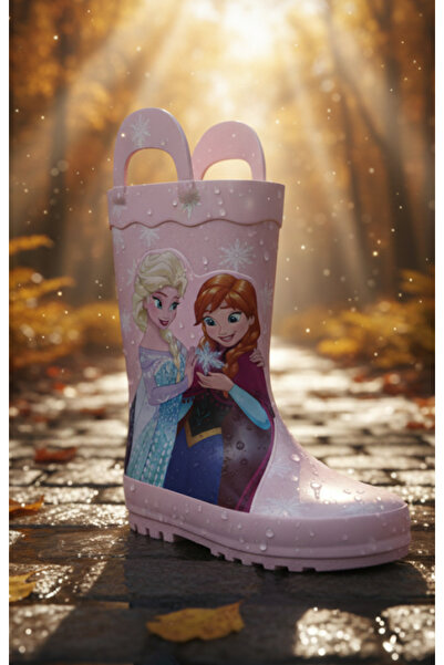 MODA ❄️ Frozen Elsa & Anna Kız Çocuk Yağmur Çizmesi – Su Geçirmez | İçi Polar...