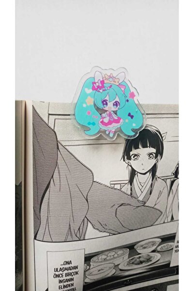Atölye Moonlit Hatsune Miku Akrilik Kitap Ayracı Ataş Not Tutucu