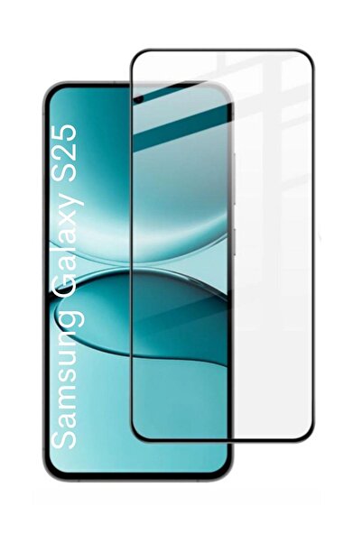 NOVKA Phone Accessories واقي شاشة زجاجي متوافق مع سامسونج جالاكسي S25، تغطية كاملة، مضاد للكهرباء الساكنة، إطار أسود