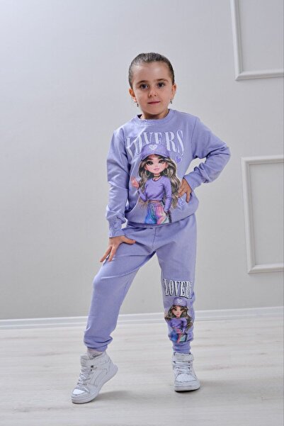 Yağmur Giyim طقم رياضي للفتيات من القطن 100% بنمط PJK2İ مع قبعة، مكون من خيطي...