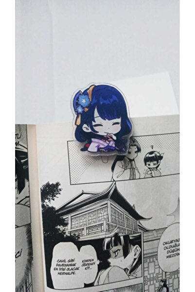 Atölye Moonlit Genshin İmpact Raiden Shogun Akrilik Kitap Ayracı Ataş Not Tutucu