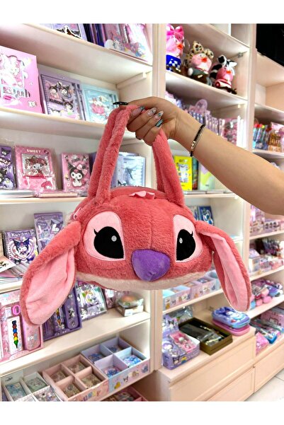 BC Sürpriz labubu hedyeli stitch Lilo Omuz Çantası Dikiş Kadınlar Kızlar Crossbody Peluş Çanta pembe