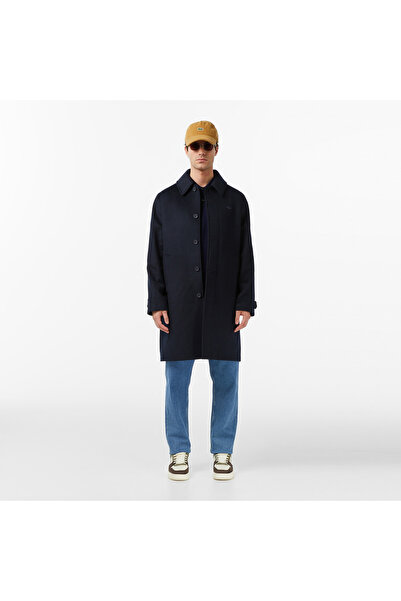 Lacoste Erkek Regular Fit Yün Lacivert Kaban