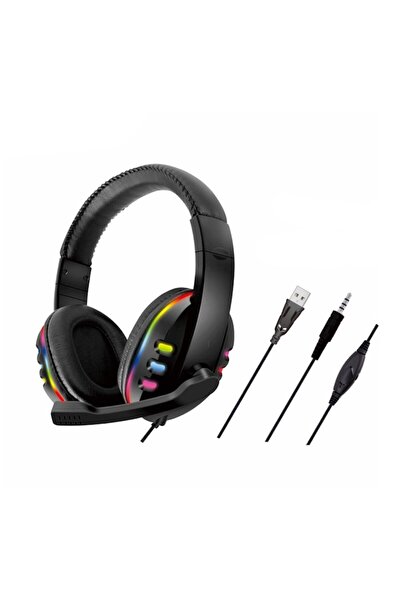 UNİBOX S359 Gaming Headset, Jack and USB, Microphone, RGB LED, Universal Compatibility, 1.8m Cable