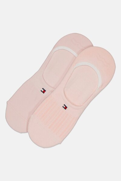 Tommy Hilfiger Women 2 Pairs Textured Mid Cut Invisible Socks, Light Pink