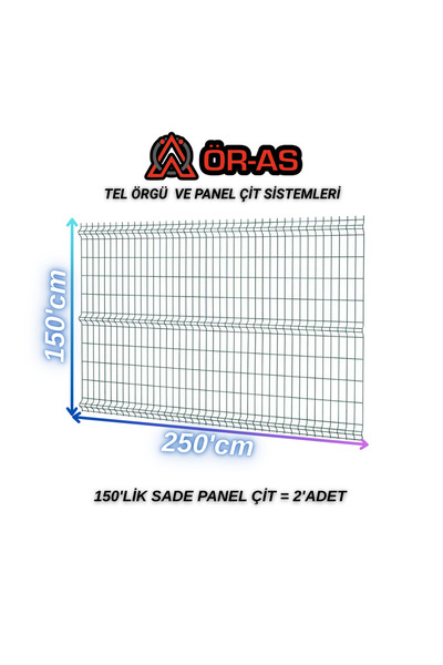 ÖR-AS TEL ÖRGÜ & PANEL ÇİT SİSTEMLERİ Ör-As Tel Bahçe Teli Panel Çit 150 cm x...