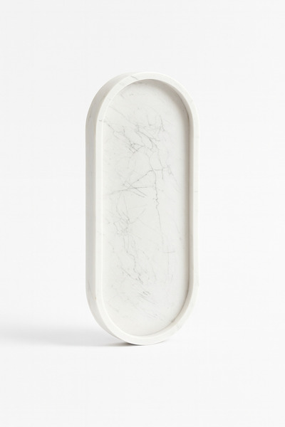 Elizovi Home Oval Marble Patterned Decorative Tray |   24.9 X 12.1 cm Luxury ...