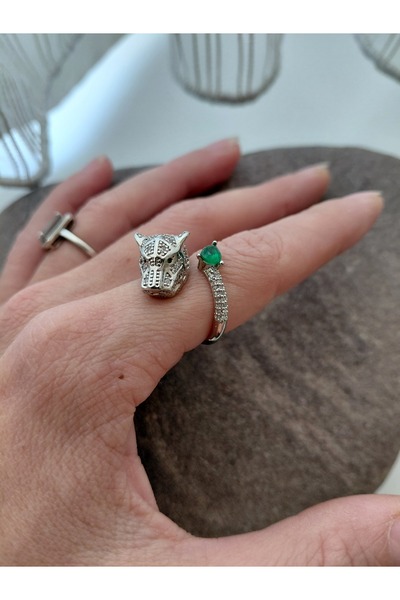 lavante butik kendini özel hisset Silver Color Emerald Stone Detailed Adjusta...