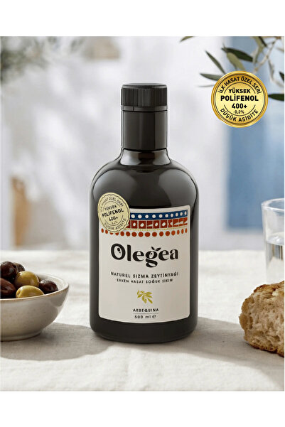 Olegea Zeytinyağı Yüksek Polifenollü 418mg/kg 0.2 Asit Erken Hasat Soğuk Sıkı...