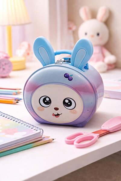 Sarece Home Kilitli Mavi Kulaklı Sevimli Metal Kumbara