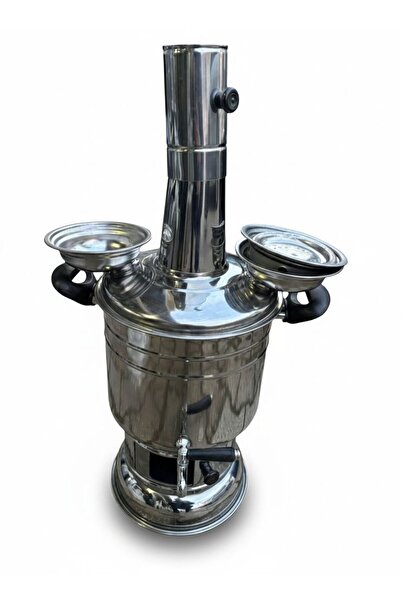 AtasoyTicaret Saygılı 6 Litre Paslanmaz Krom Semaver Kömür Semaveri