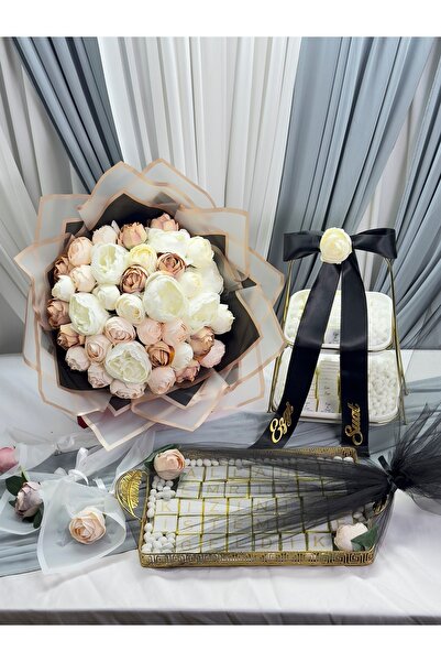 Cyz Home Şakayık Kızİsteme Çiçeği ve 96 Adet Söz Çikolatası, Nişan Çikolatası...