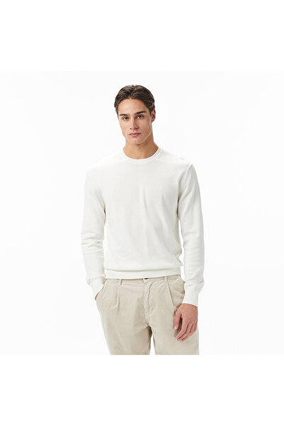 Calvin Klein Supima Cotton Crew Erkek Beyaz Triko