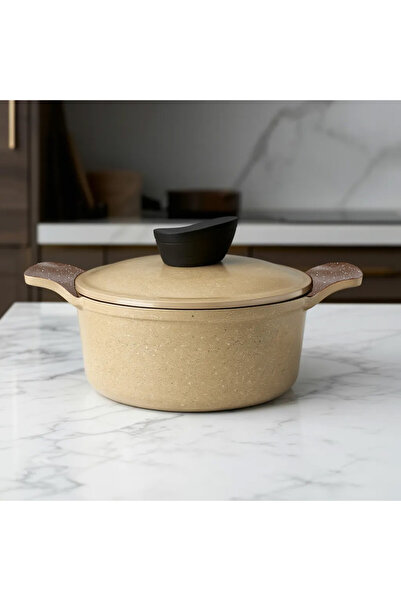 Jewel 22cm Nonstick Stockpot – Brown Marble Granite Coating, PF0A/PFOS Free, ...