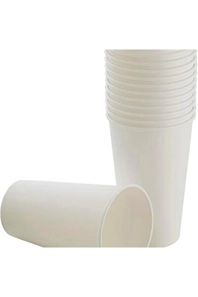 AyrStore 50 adet parti bardağı, beyaz tek kullanımlık karton bardak 16 oz, bü...