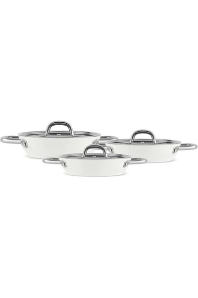 AyrStore x Refika Birgül Swiss Crystal Creamy Metal 6 Parça Sahan Set Krem