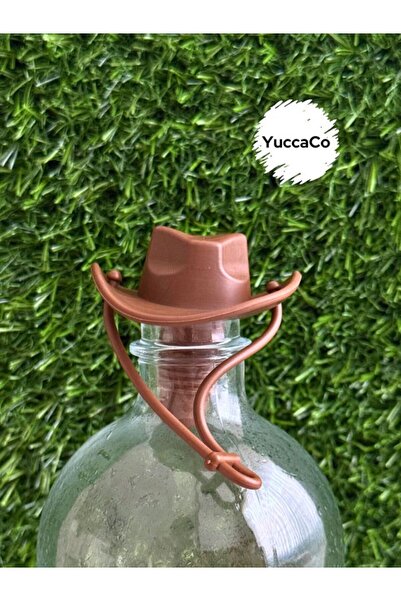YuccaCo Accessorize Your Life Kovboy Şapkalı Figür Şişe Tıpası/Şapka Şarap Şi...