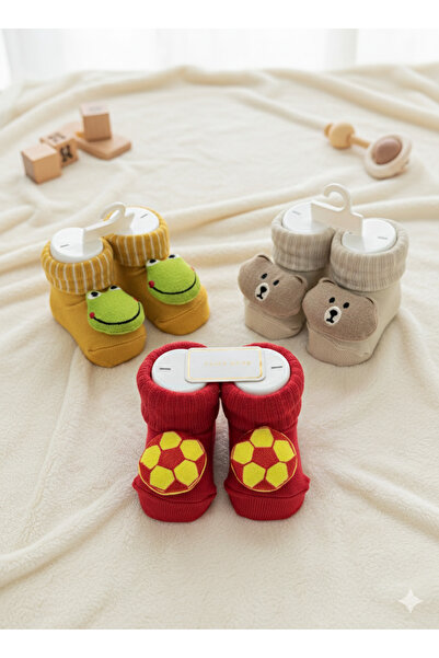 Little Lufi Baby 3.lü aksesuarlı bebek patik çorap