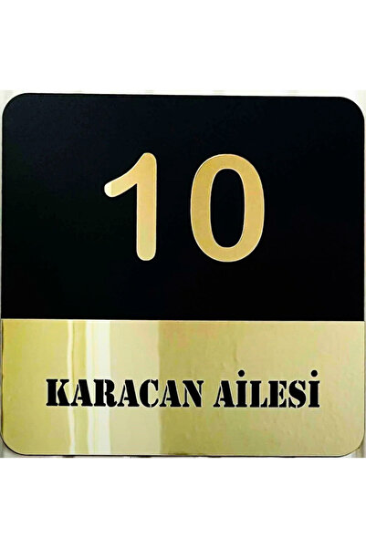 woodengifts Gold Pleksi Yazılı Siyah MDF Kapı Numarası Panosu Kapı Tabelası K...