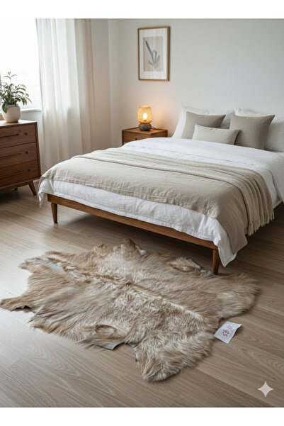 hoaryage Kahve Rengi Doğal Keçi Postu, Tüy Dökmez, Koku Yapmaz, Yumuşacık, Ka...