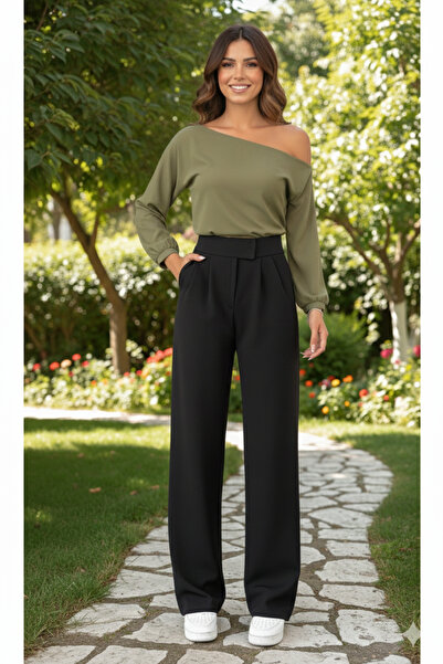 mooishan Novel New Season High Waist Velcro Palazzo Pants