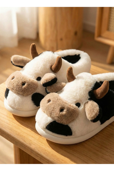 moontime alaçatı Yumuşak Siyah Peluş Panduf Terlik, Konfor ve Şıklık Sunar