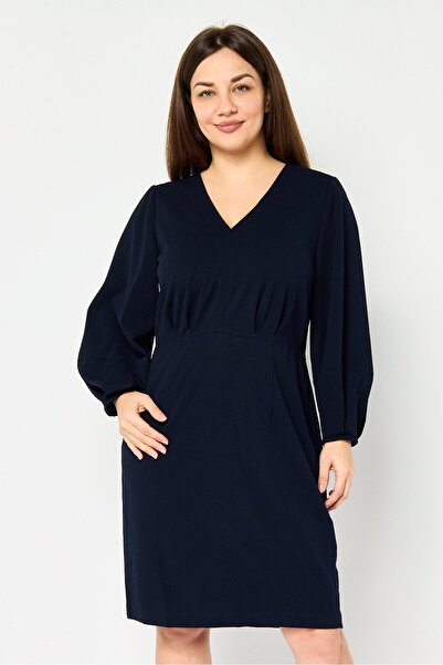 Donna Morgan Women Plain Midi Dress, Navy