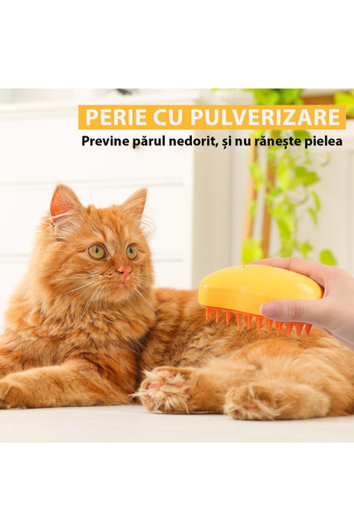 UNİBOX Perie pentru Animale cu Abur si Pulverizator, Incarcare USB, Dozator, ...