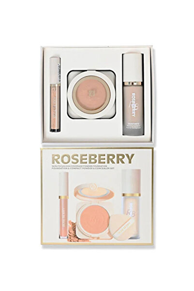 ROSE BERRYY مجموعة Skin Focus للوجه | كريم أساس بودرة مضغوطة كونسيلر لتغطية مثالية وطبيعية