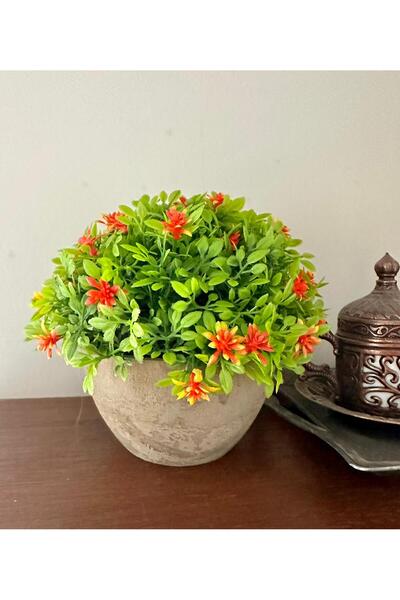 FB Cup زهرة صناعية فاخرة أزرق بلون الكوبالت قطعة بلون برتقالي لتزيين المنزل و...