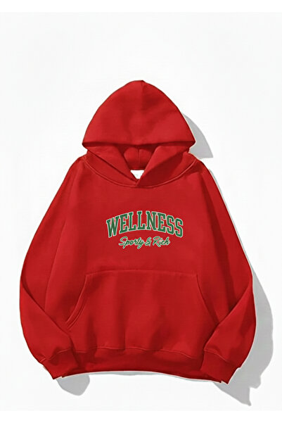 Mayer Butik Unisex Men'S/Women's Wellness Printed Oversized Hooded Sweatshirt