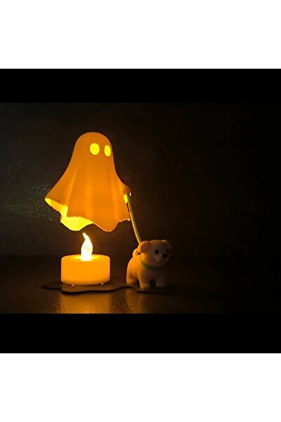GenelTedarik Sevimli Hayalet Köpek Yürüyüşü Pilli LED Gece Lambası - Dekorati...