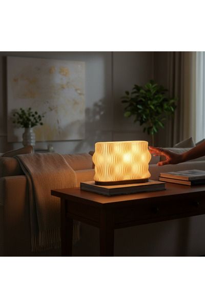 METU SHOP Dekoratif Dikdörtgen Formda Modern Abajur Masa Lambası