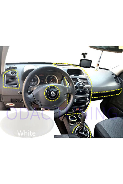 ODAC TUNING Renault megane 2nd generation, mahogany trim, console trim (35 pieces) standard set (white)