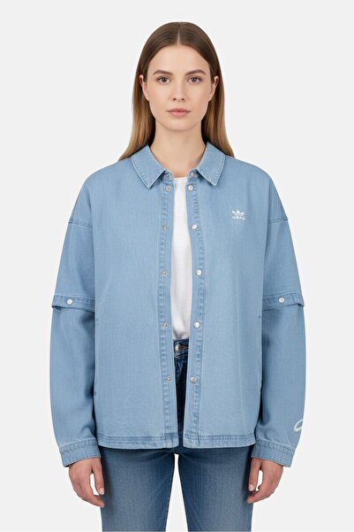 adidas Women Plus Size Long Sleeve Outdoor Jacket, Blue