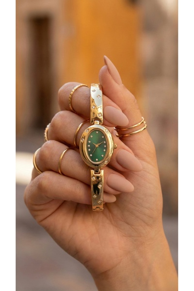 KLISHE Butik Belluci Gold & Haki Renk Çelik Kadın Saati, Classic, Oldmoney, Saat Koleksiyonu 2026