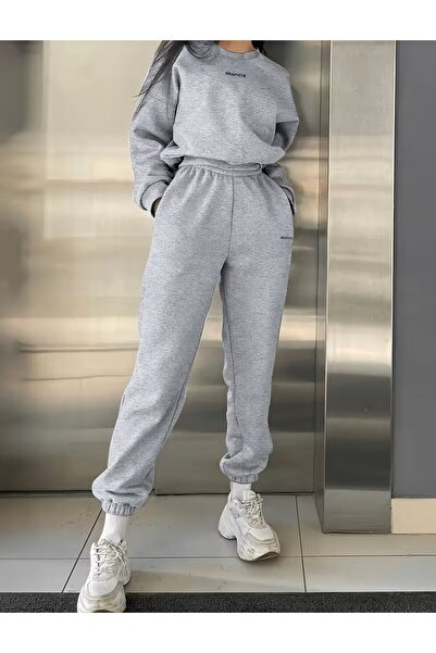 LELVANİ Graphite Written Print- Tracksuit Set Unisex