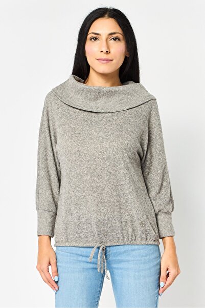 Adrienne Vittadini Women Turtle Neck Heather Sweater, Drak Grey